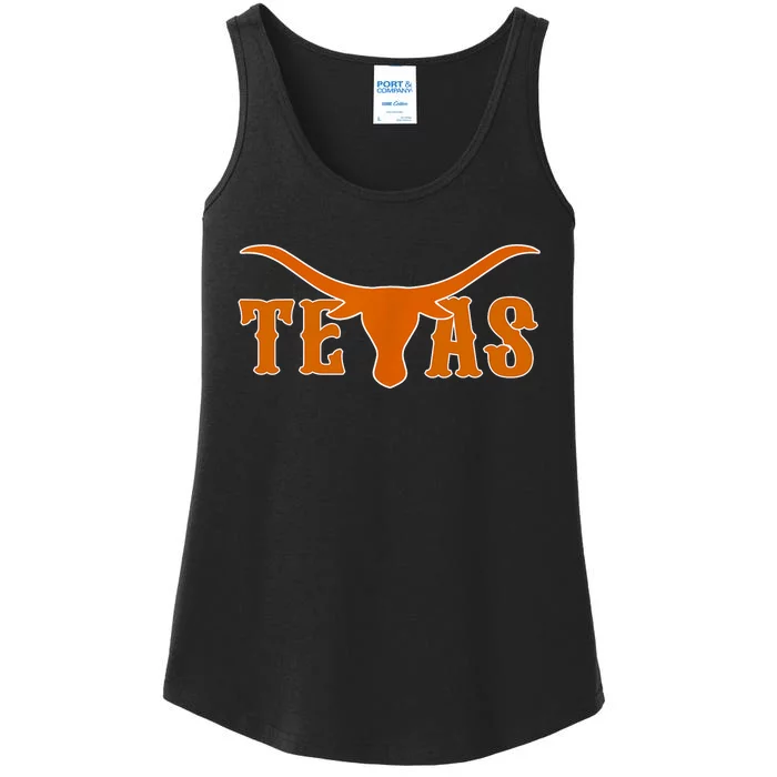 Texas Usa Longhorn Austin Pride Bull American Ladies Essential Tank