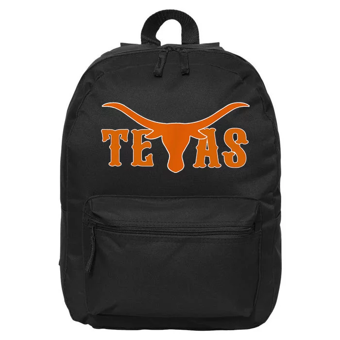 Texas Usa Longhorn Austin Pride Bull American 16 in Basic Backpack