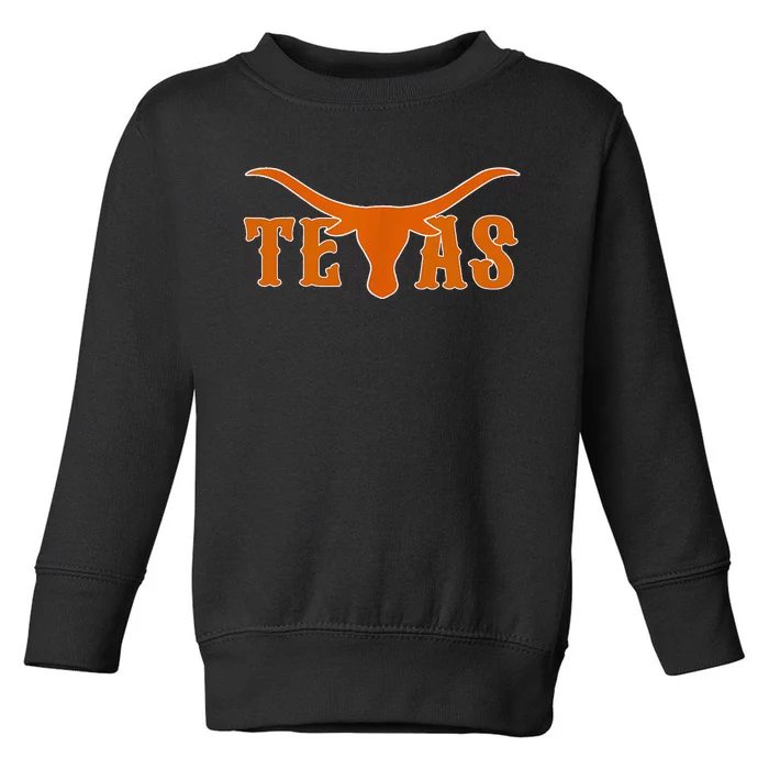 Texas Usa Longhorn Austin Pride Bull American Toddler Sweatshirt