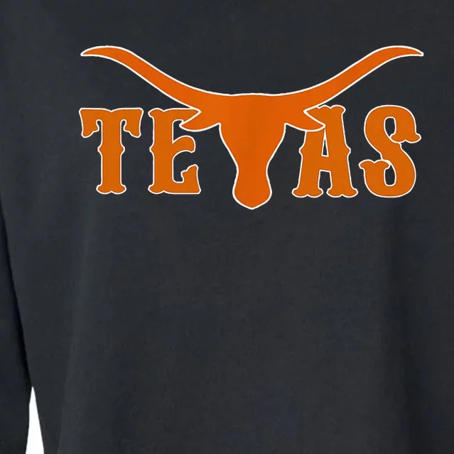 Texas Usa Longhorn Austin Pride Bull American Cropped Pullover Crew