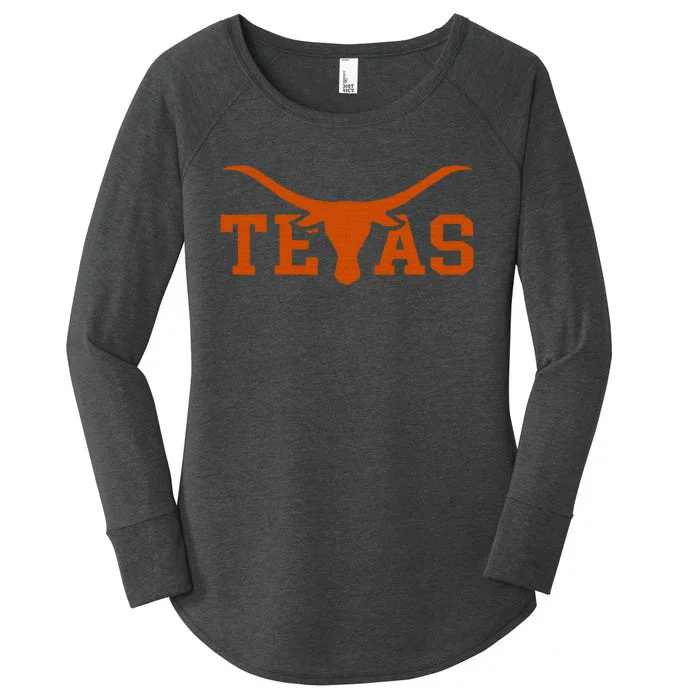 Texas Usa Longhorn Bull America Women's Perfect Tri Tunic Long Sleeve Shirt