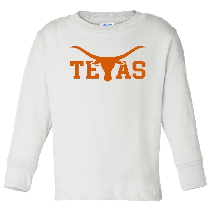 Texas Usa Longhorn Bull America Toddler Long Sleeve Shirt