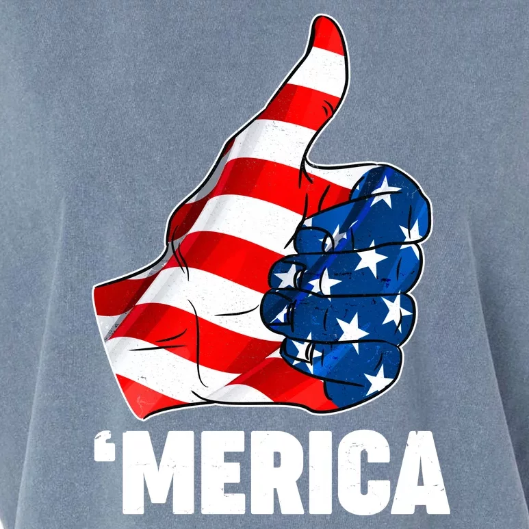 Thumbs Up Merica USA American Flag Garment-Dyed Women's Muscle Tee