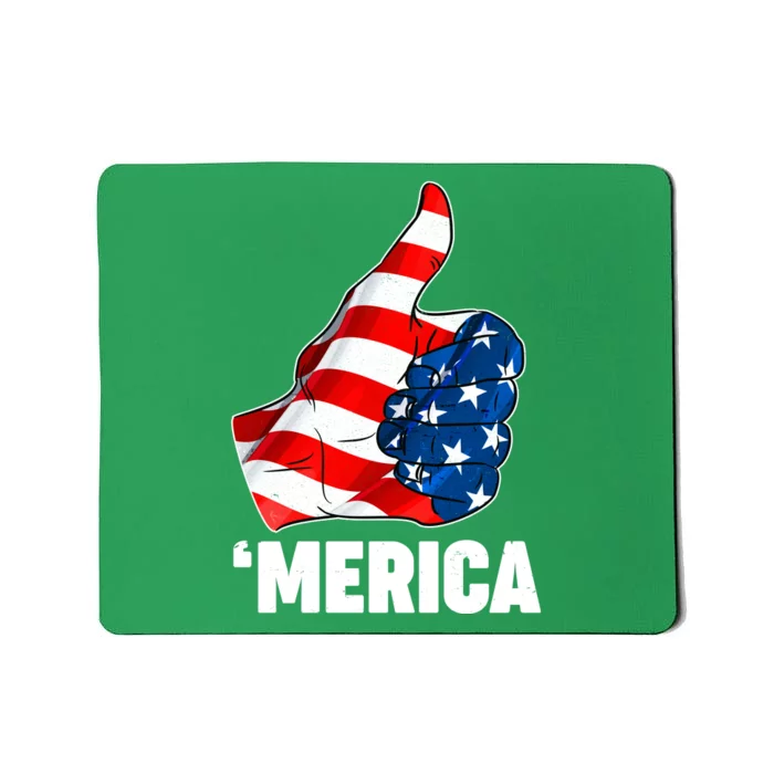 Thumbs Up Merica USA American Flag Mousepad