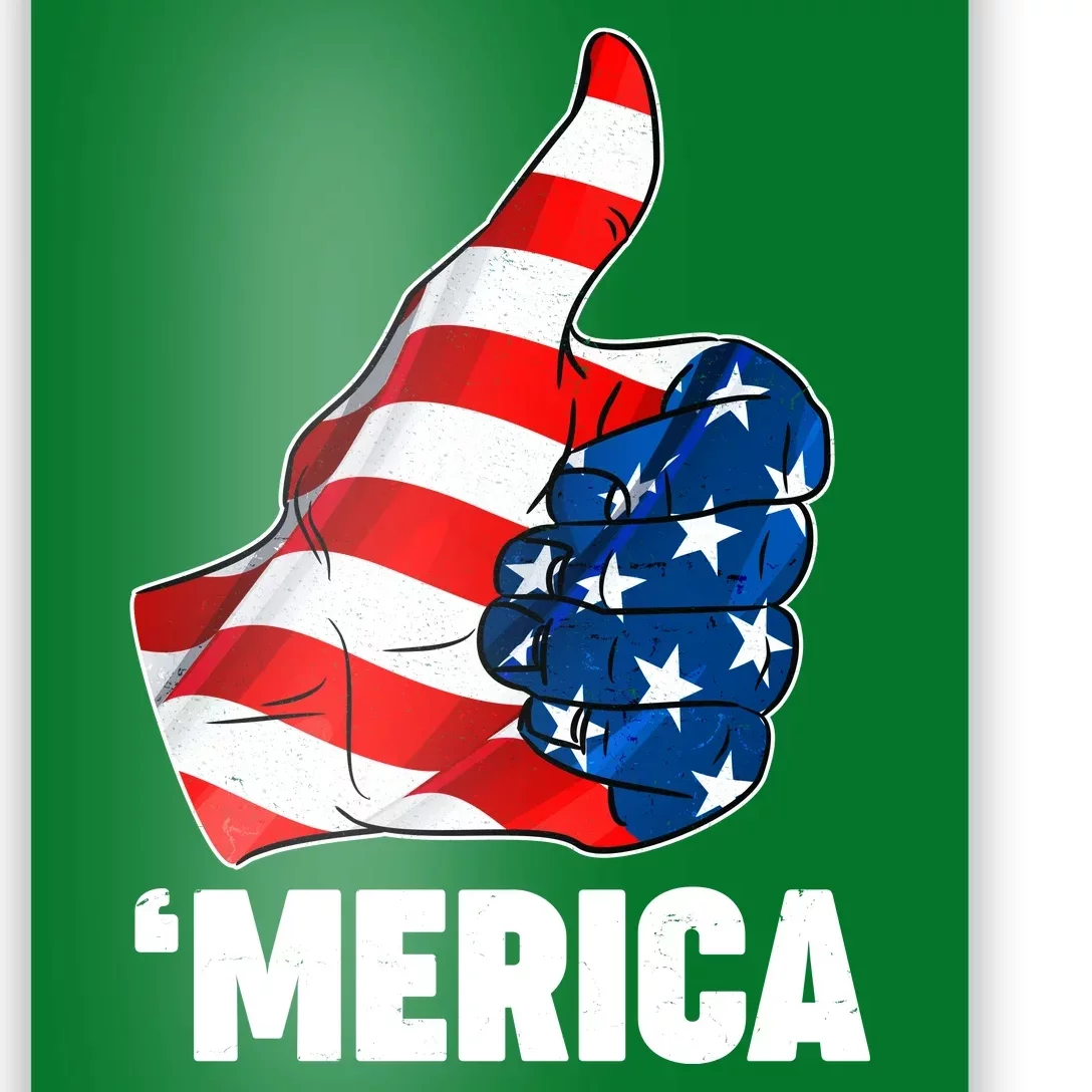 Thumbs Up Merica USA American Flag Poster