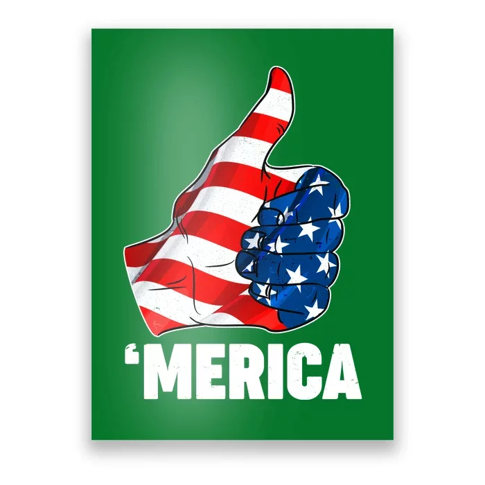 Thumbs Up Merica USA American Flag Poster