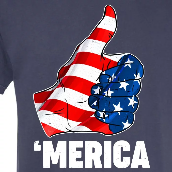 Thumbs Up Merica USA American Flag Garment-Dyed Heavyweight T-Shirt