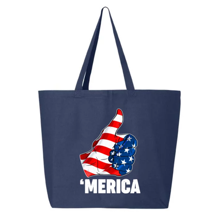 Thumbs Up Merica USA American Flag 25L Jumbo Tote