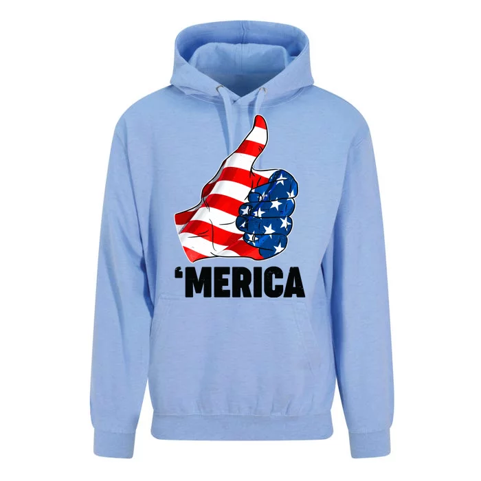 Thumbs Up Merica USA American Flag Unisex Surf Hoodie