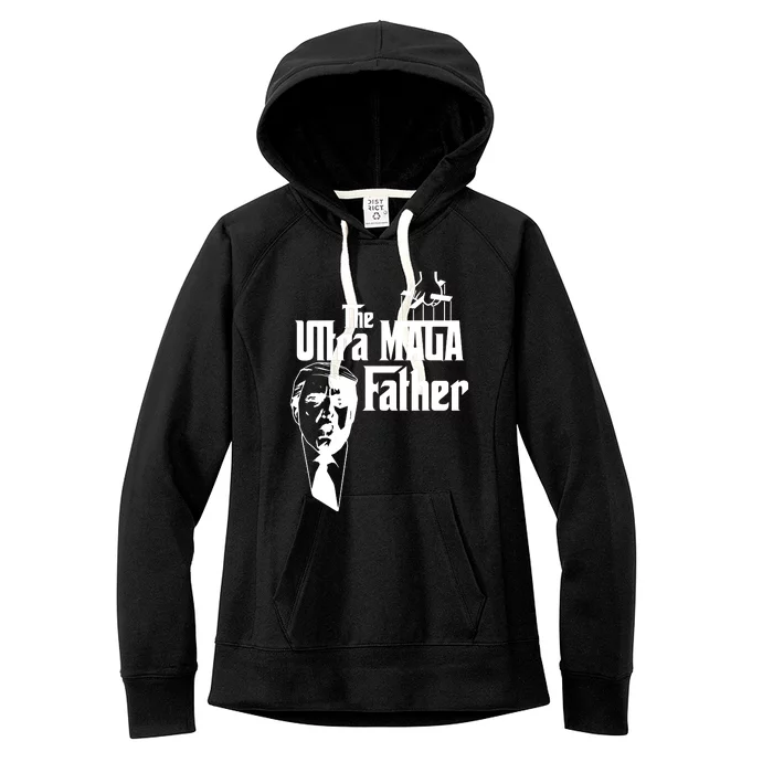 The Ultra MAGA Father Trump 2024 USA Parody Women's Fleece Hoodie