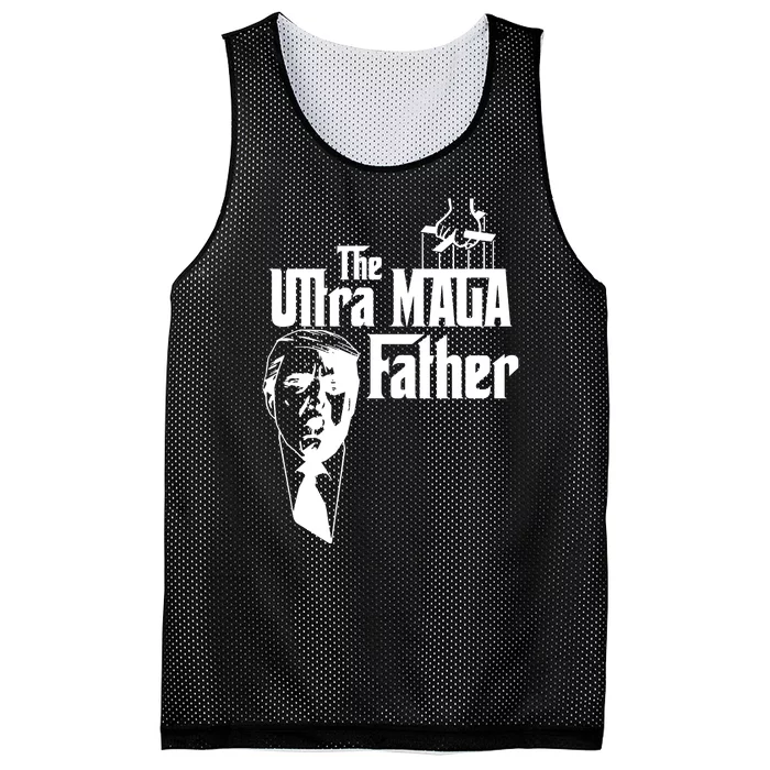 The Ultra MAGA Father Trump 2024 USA Parody Mesh Reversible Basketball Jersey Tank