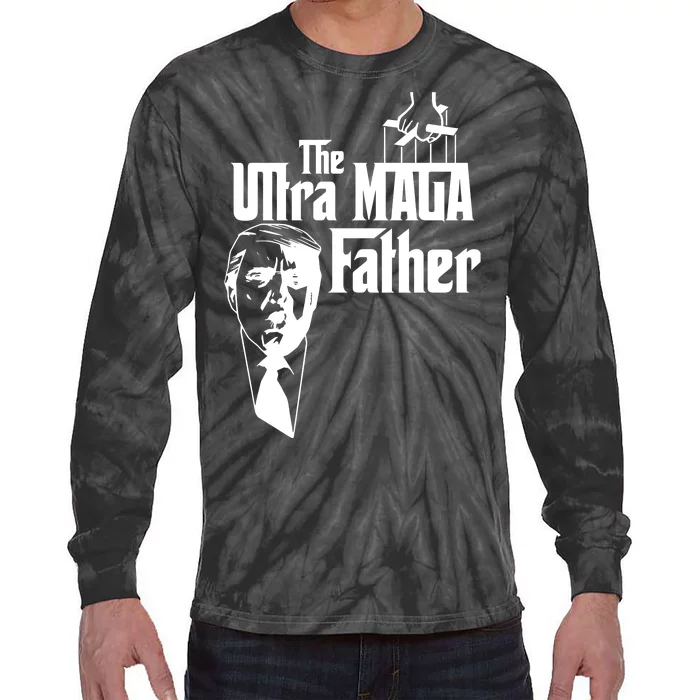 The Ultra MAGA Father Trump 2024 USA Parody Tie-Dye Long Sleeve Shirt