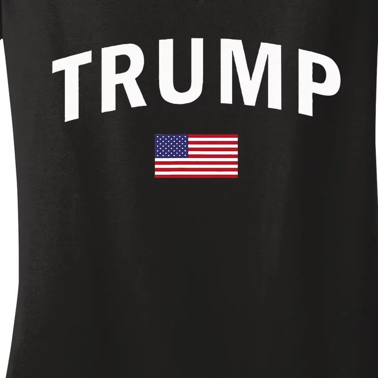 Trump Us President Sports American 2024 Maga Usa Flag Women's V-Neck T-Shirt