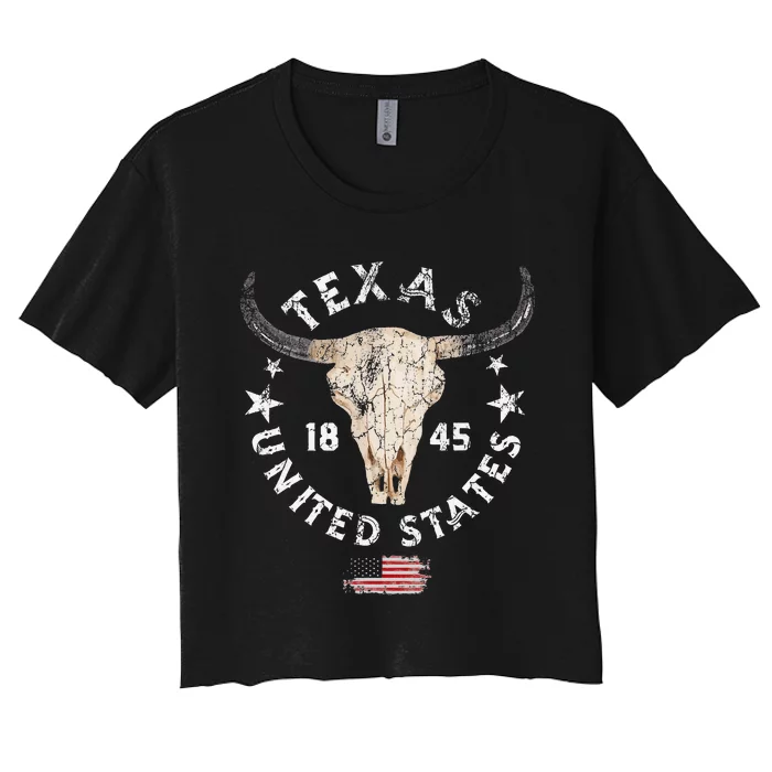 Texas USA Pride since 1845 Texas fan Women's Crop Top Tee