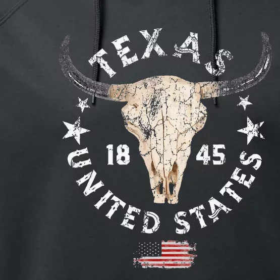 Texas USA Pride Since 1845 Texas Fan Performance Fleece Hoodie