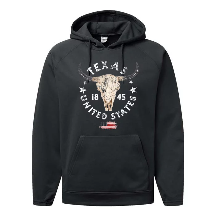 Texas USA Pride Since 1845 Texas Fan Performance Fleece Hoodie