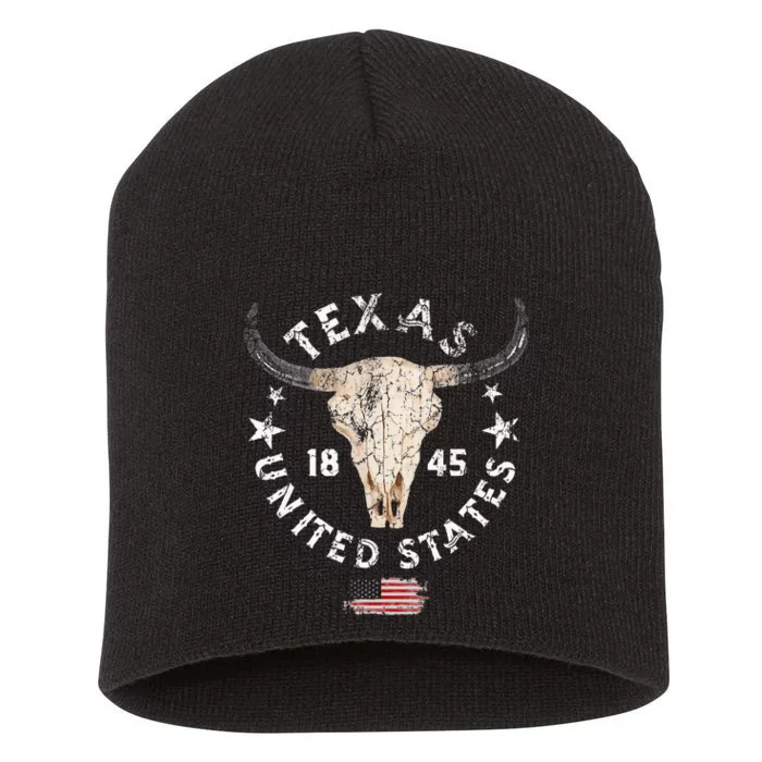 Texas USA Pride Since 1845 Texas Fan Short Acrylic Beanie