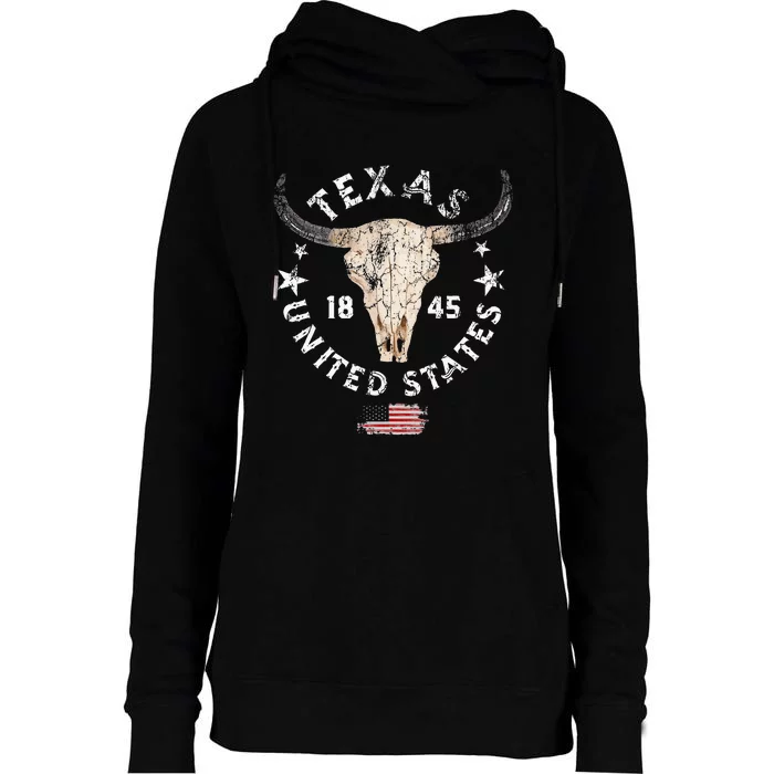 Texas USA Pride Since 1845 Texas Fan Womens Funnel Neck Pullover Hood