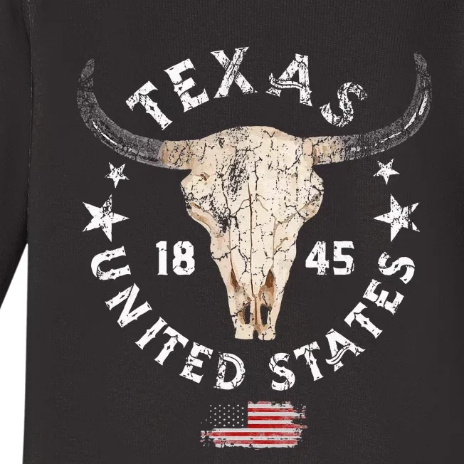 Texas USA Pride Since 1845 Texas Fan Baby Long Sleeve Bodysuit