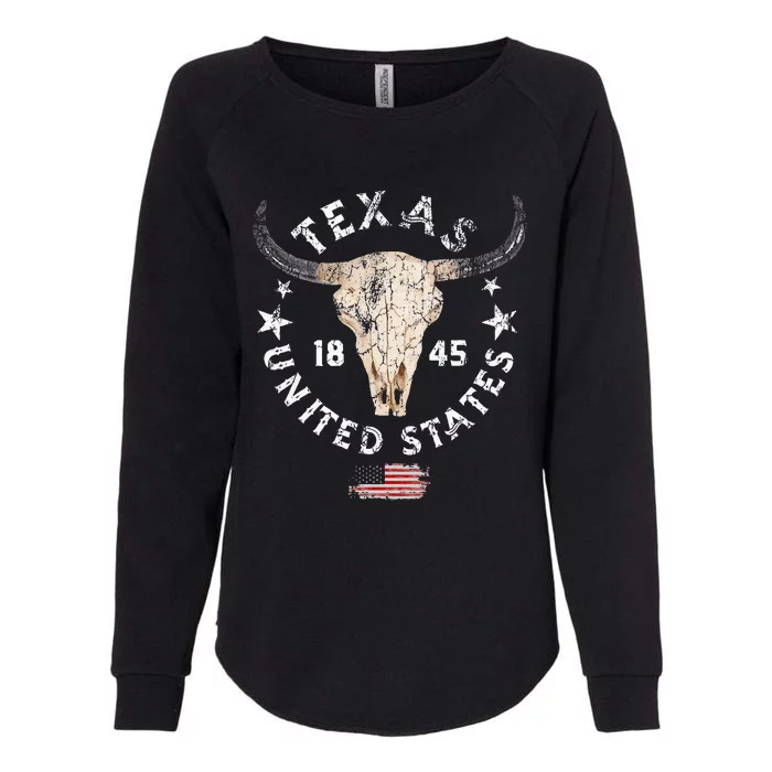 Texas USA Pride Since 1845 Texas Fan Womens California Wash Sweatshirt