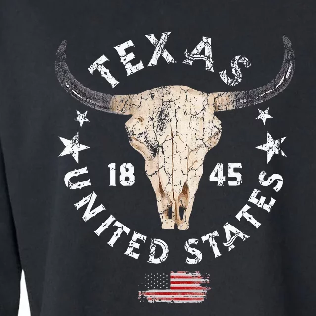 Texas USA Pride Since 1845 Texas Fan Cropped Pullover Crew