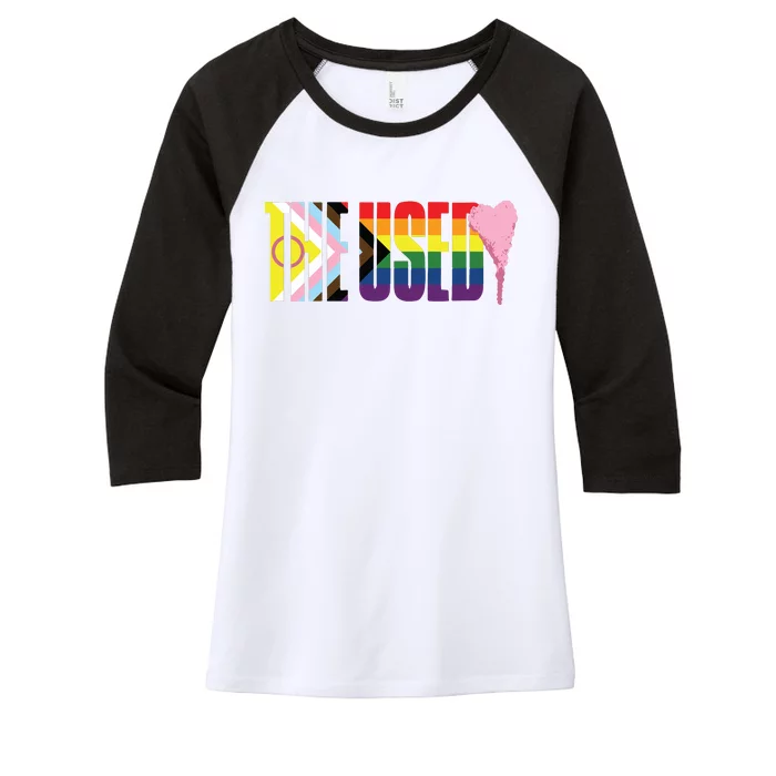 The Used Pinky Swear Pride Women's Tri-Blend 3/4-Sleeve Raglan Shirt