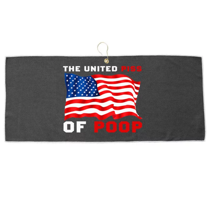 The United Piss Of Poop American Flag Large Microfiber Waffle Golf Towel