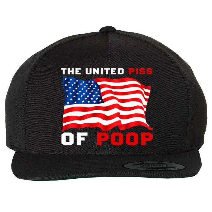 The United Piss Of Poop American Flag Wool Snapback Cap