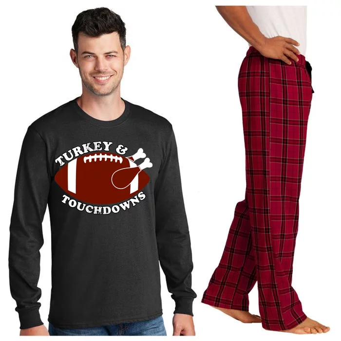 Turkey And Touchdowns Long Sleeve Pajama Set