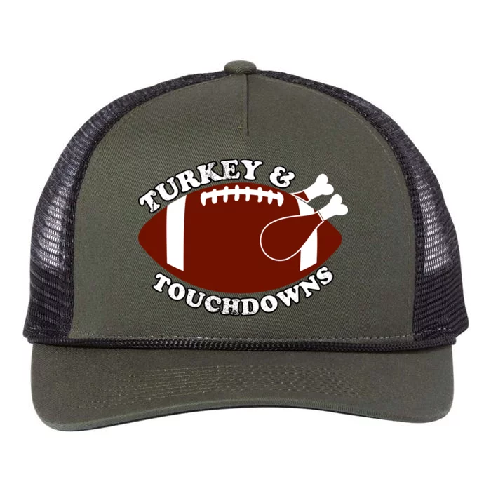 Turkey And Touchdowns Retro Rope Trucker Hat Cap