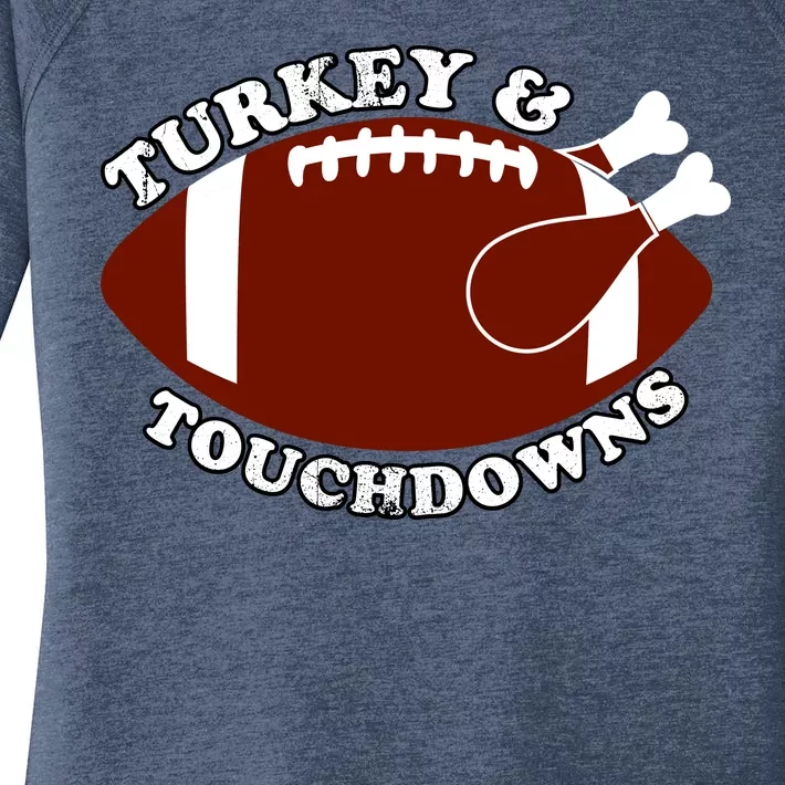 Turkey And Touchdowns Women's Perfect Tri Tunic Long Sleeve Shirt