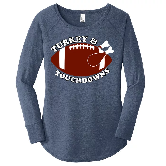 Turkey And Touchdowns Women's Perfect Tri Tunic Long Sleeve Shirt