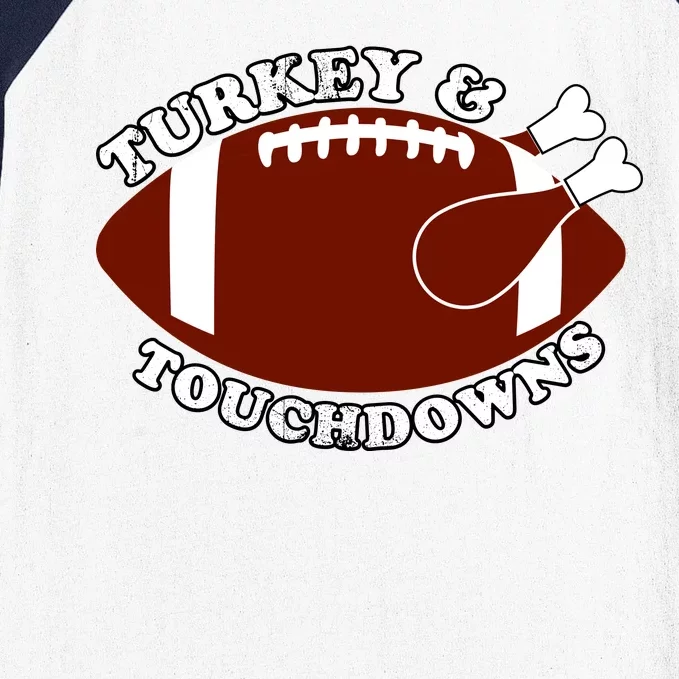 Turkey And Touchdowns Baseball Sleeve Shirt