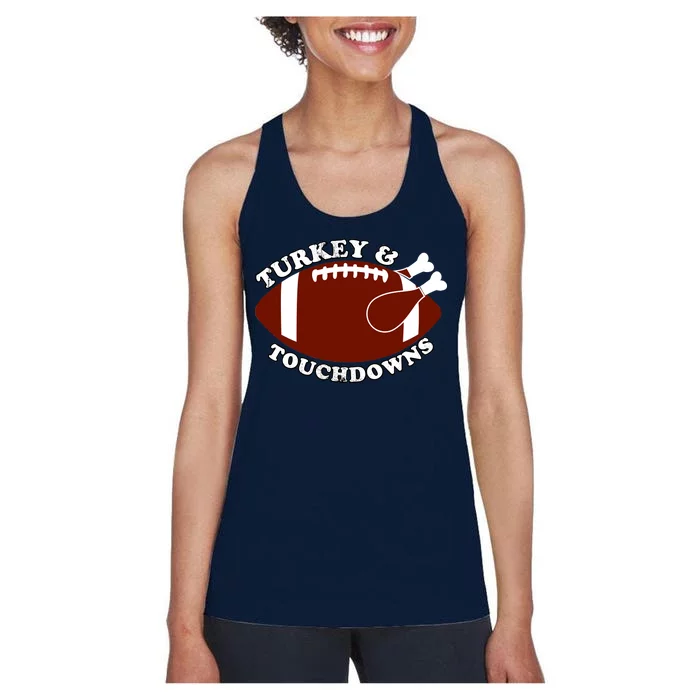 Turkey And Touchdowns Women's Racerback Tank