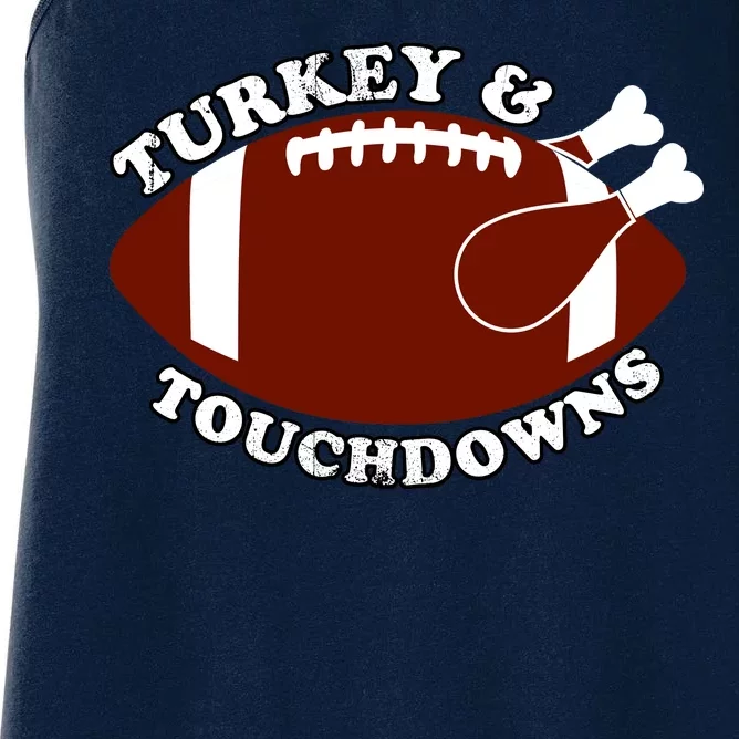 Turkey And Touchdowns Women's Racerback Tank