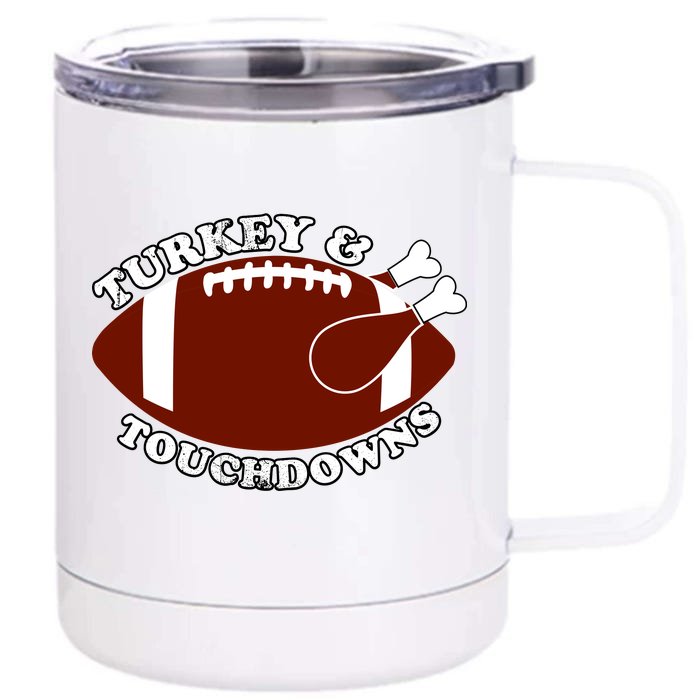 Turkey And Touchdowns Front & Back 12oz Stainless Steel Tumbler Cup