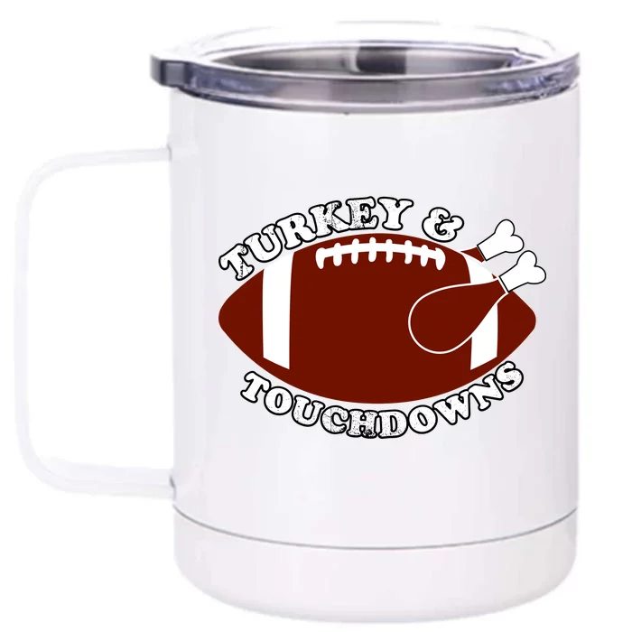 Turkey And Touchdowns Front & Back 12oz Stainless Steel Tumbler Cup