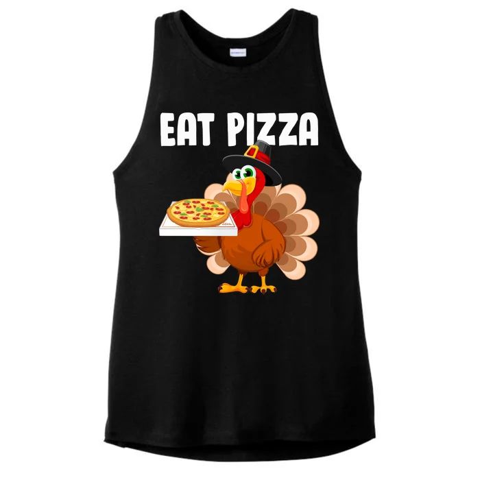 Turkey Eat Pizza Funny Ladies Tri-Blend Wicking Tank