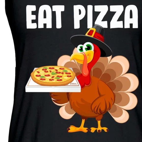 Turkey Eat Pizza Funny Ladies Essential Flowy Tank