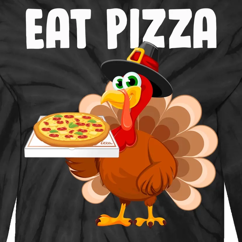 Turkey Eat Pizza Funny Tie-Dye Long Sleeve Shirt