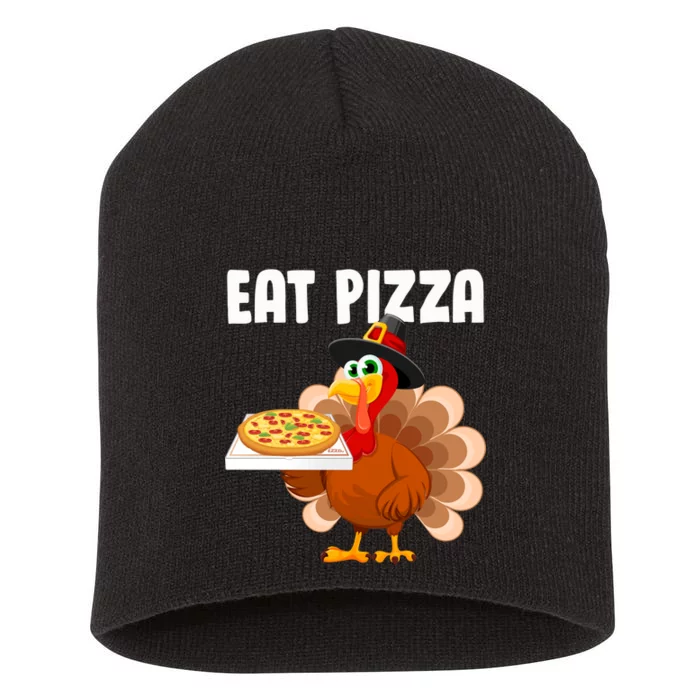 Turkey Eat Pizza Funny Short Acrylic Beanie