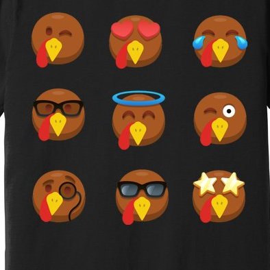 Turkey Emoji's Funny Thanksgiving Premium T-Shirt