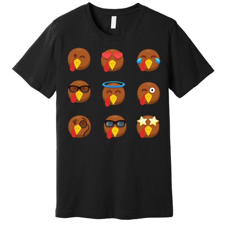Turkey Emoji's Funny Thanksgiving Premium T-Shirt
