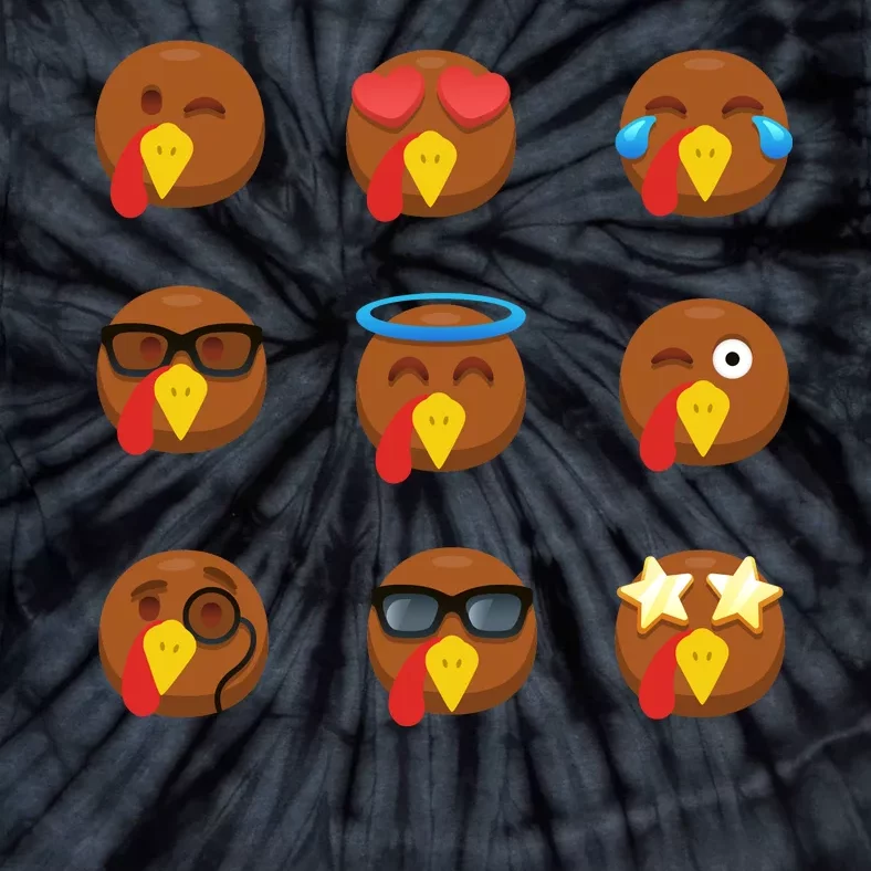 Turkey Emoji's Funny Thanksgiving Tie-Dye T-Shirt