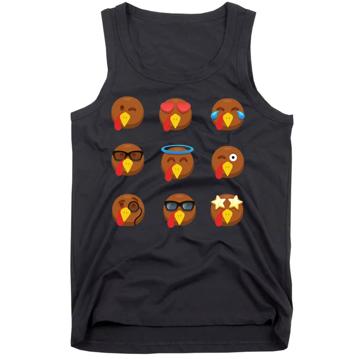 Turkey Emoji's Funny Thanksgiving Tank Top