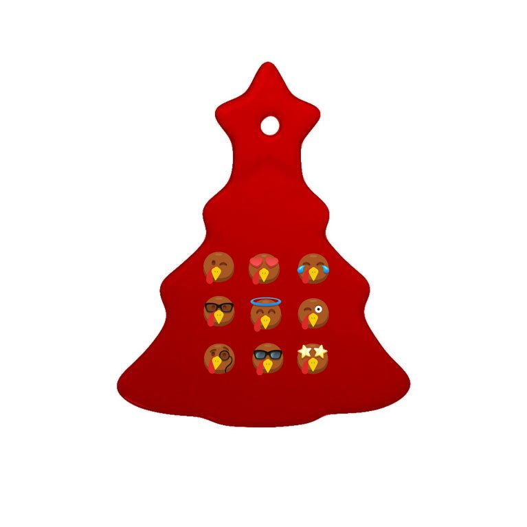 Turkey Emoji's Funny Thanksgiving Tree Ornament