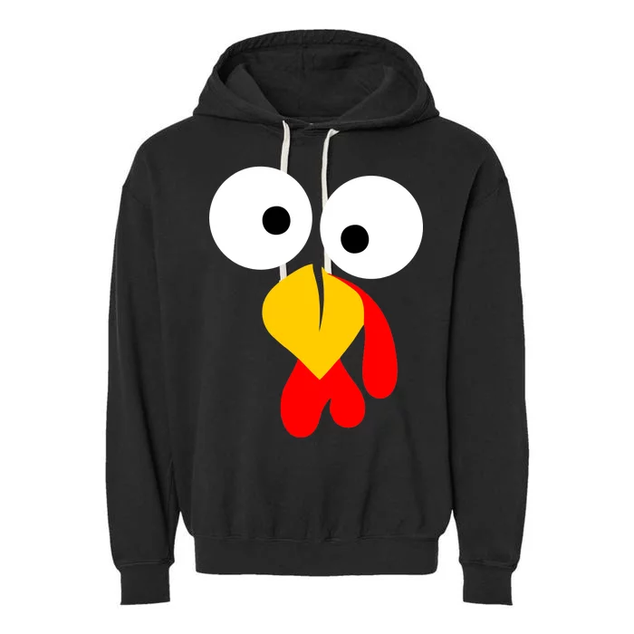 Turkey Face Funny Thanksgiving Day Garment-Dyed Fleece Hoodie