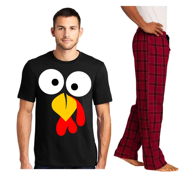 Turkey Face Funny Thanksgiving Day Pajama Set