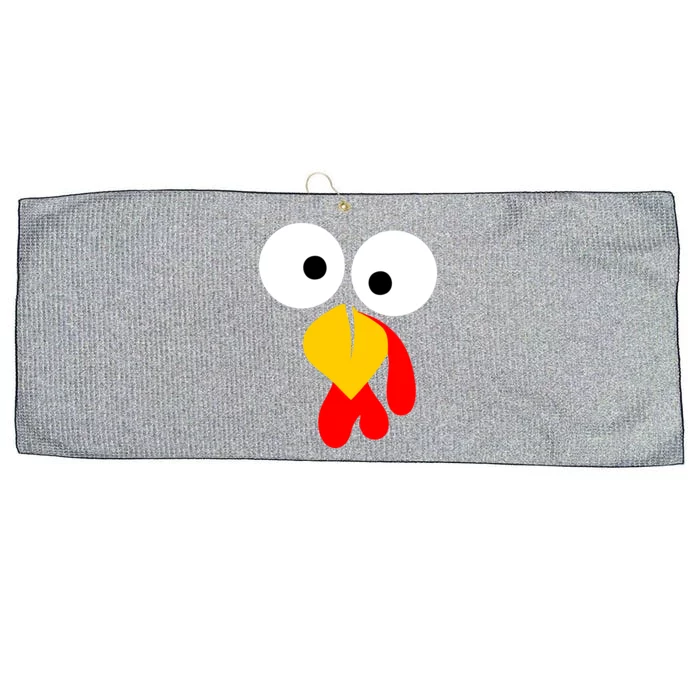 Turkey Face Funny Thanksgiving Day Large Microfiber Waffle Golf Towel