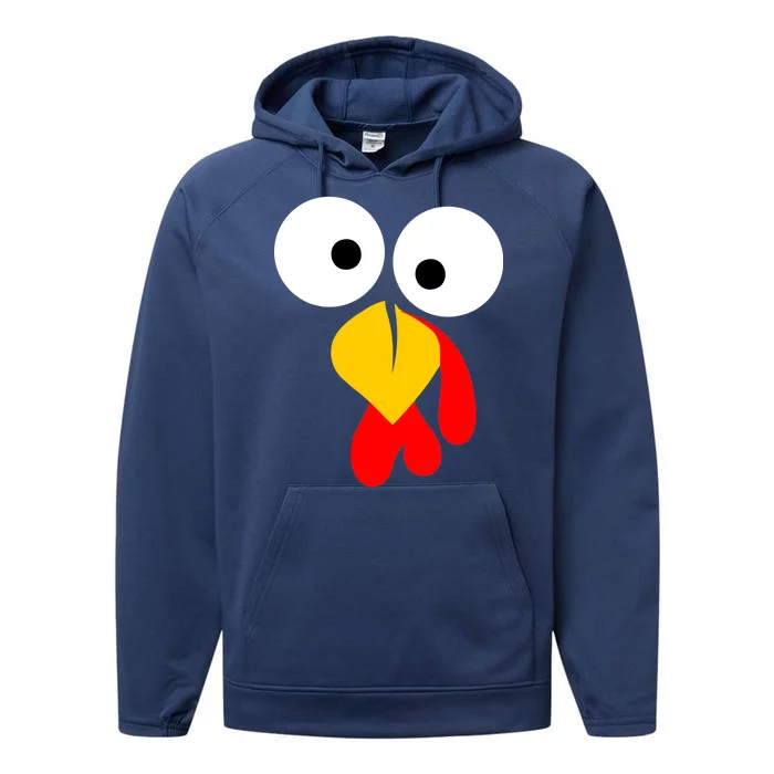 Turkey Face Funny Thanksgiving Day Performance Fleece Hoodie